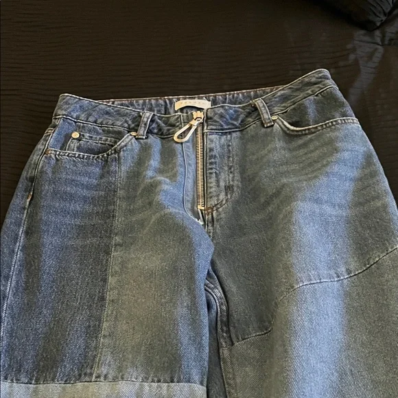 Sandro Women's Two-Tone Blue Straight Leg Jeans - Picture 3 of 3